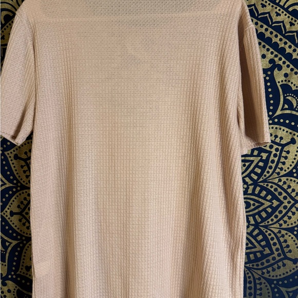 BiBi Lace Accent Short Sleeve Top in Tan - Picture 2 of 6